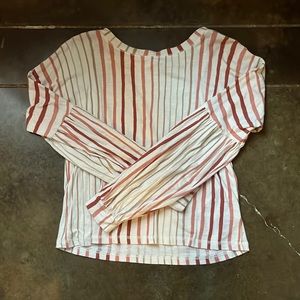 billabong size small jean length off white striped shirt!